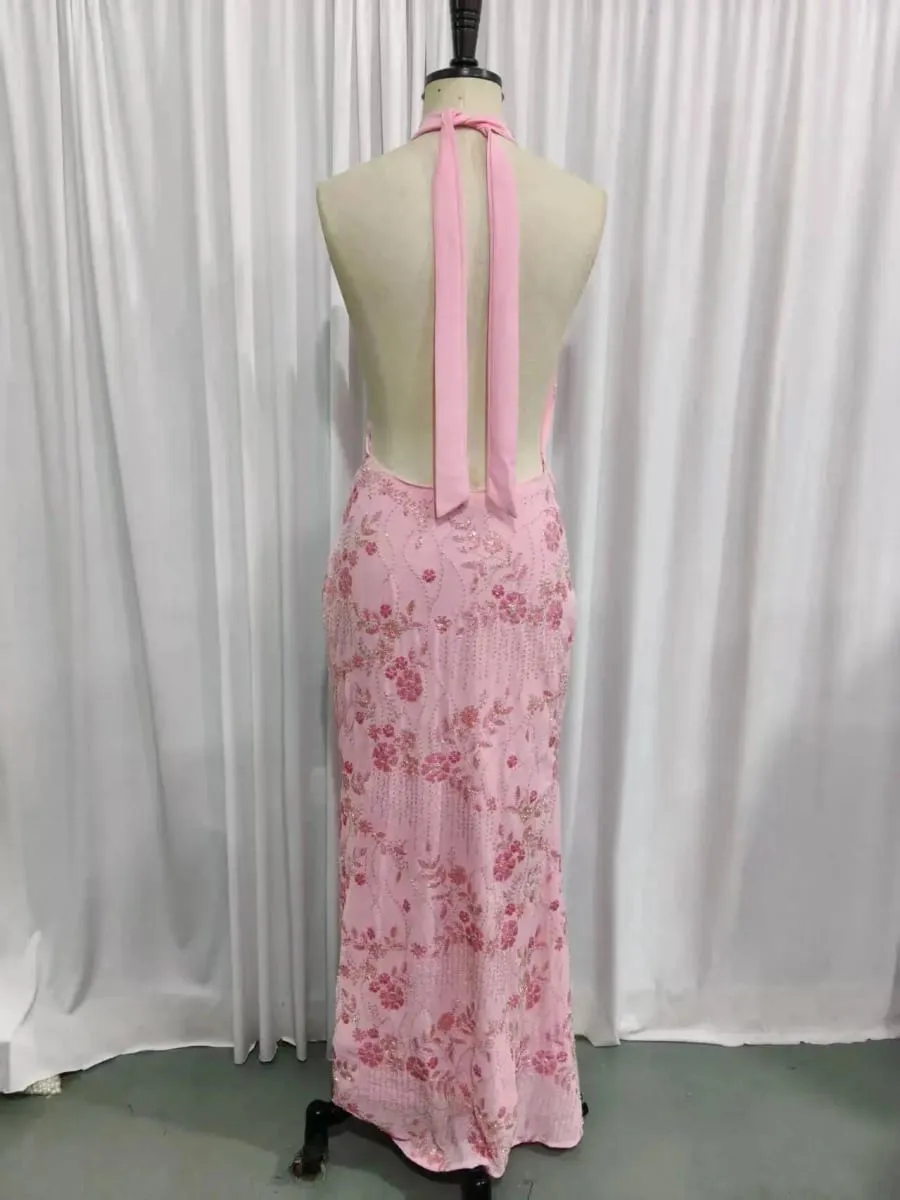 Avrilyaan Beaded Deep V Party Sexy Dresses Backless Bandage Bodycon Elegant Evening Long Dress Women 2024 Summer Dress Vestidos — image 6