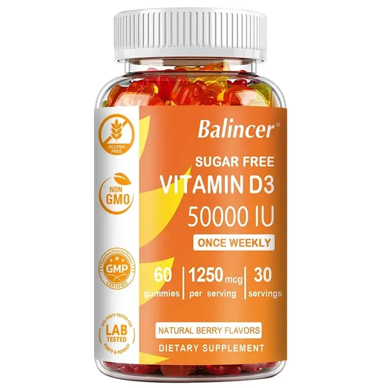 Vitamin D3 hiệu lực cao 50 000 IU - Hỗ trợ miễn dịch Xương Răng Sức khỏe tim và thần kinh Chất chống oxy hóa - Không chứa gluten Không biến đổi gen — image 8