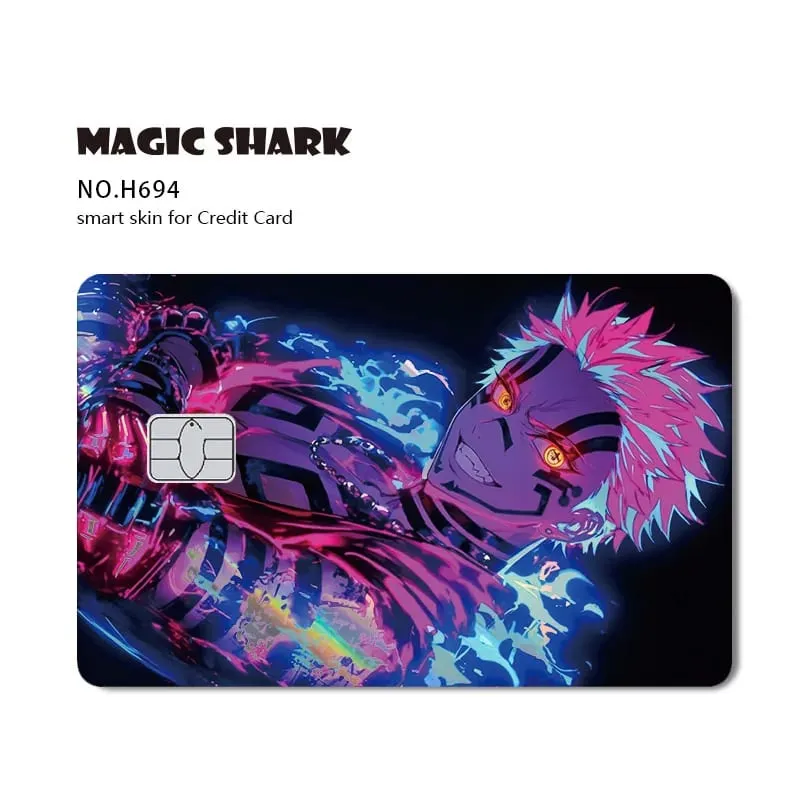 Magic Shark 2026 New Hot Demon Slayers Anime Shinny Holographic Laser Skin Cover Sticker Film for Debit Credit Bank Card