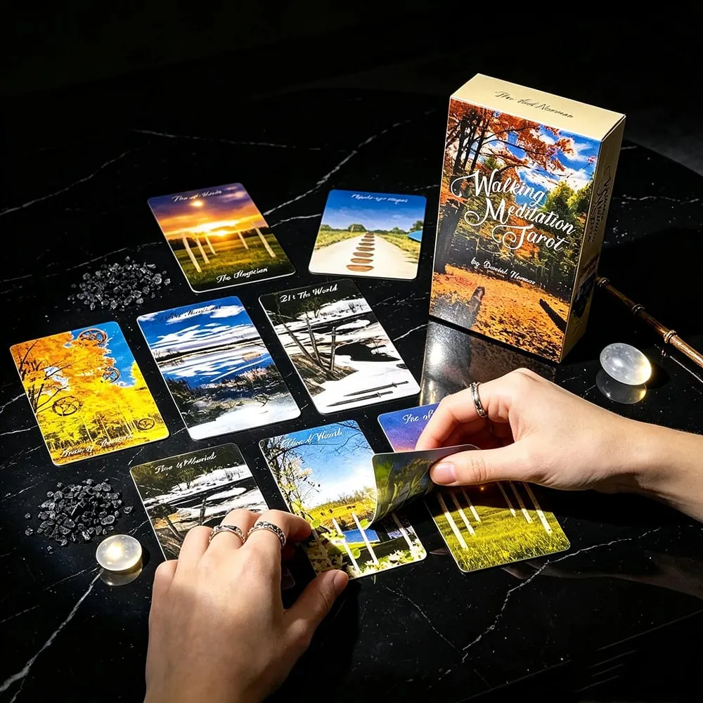 Walking Meditation Tarot Deck 78 Cards Forest Nature Tarot Cards Divination Meditation Spiritual Guidance Gift For Tarot Lovers