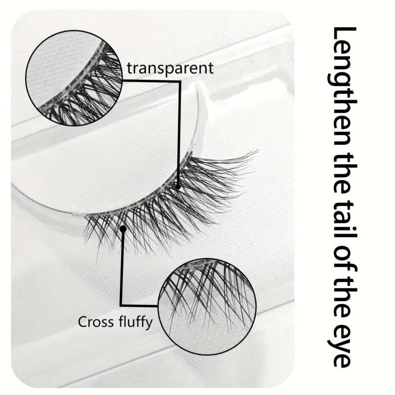 5 Pairs of Strip Half Lashes – Cat-Eye Effect Natural Curl 6-9-12mm Lengths Noticeable Yet Natural Look Enhances Eye Beauty