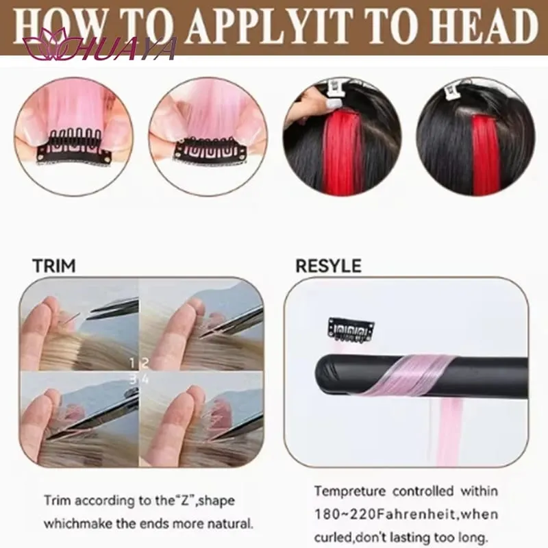 24‑Inch Clip‑in Face‑Framing Highlight Synthetic Hair Extensions Easy to Wear Suitable for Daily Look Parties and Cosplay