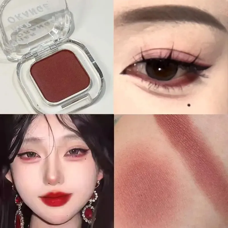 Red Brown Monochrome Eyeshadow Eyeliner Powder Palette Silky Matte Coral Red Lying Silkworm Eyeliner Waterproof Aegyo-sal Makeup