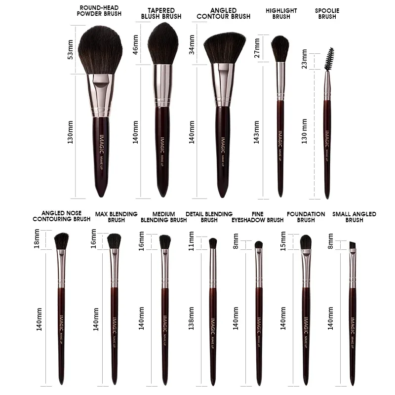 12Pcs/Kit Makeup Brushes Set Eyeshadow Powder Blush Highlighter Synthetic Natural Hair Professional Cosmetic Beauty Tools — image 5