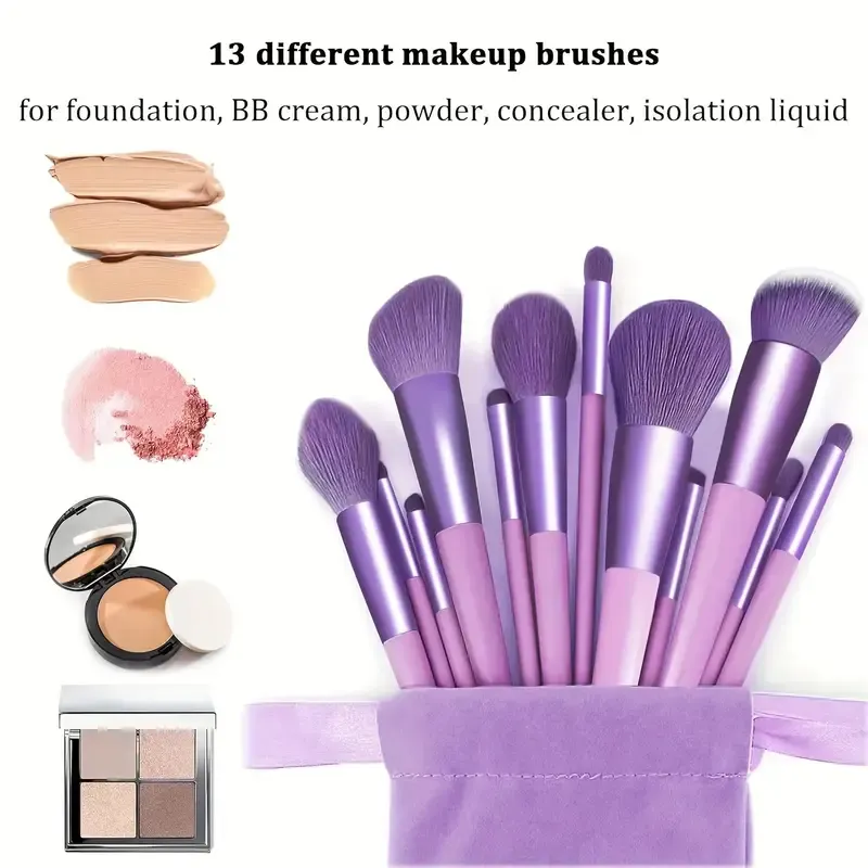 13Pcs Soft Fluffy Makeup Brushes Set for Cosmetics Foundation Blush Powder Eyeshadow Blending Blush Cosmetic Brushes