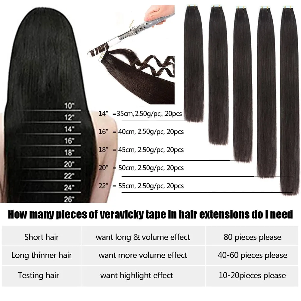 Doreen Tape in Hair extensions 100% Human Hair Material 16 to 24 inch 50g/set Natural Black Hair Extensions Real Human Hair — image 6