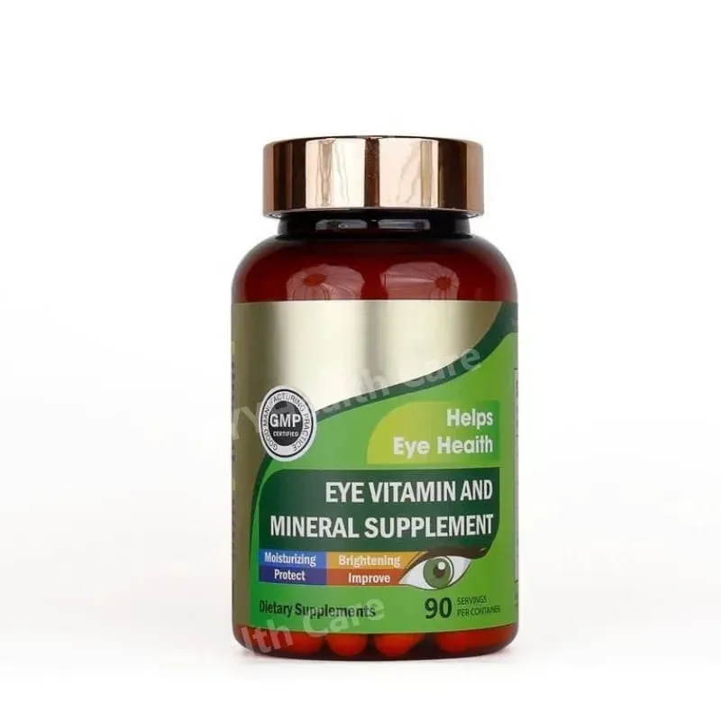 Lutein-Augenvitamine-Kapseln mit Zeaxanthin-Zink. Tägliche Nahrungsergänzung für die Augen. Unterstützung der Augengesundheit für Erwachsene. Flasche mit 90 Stück