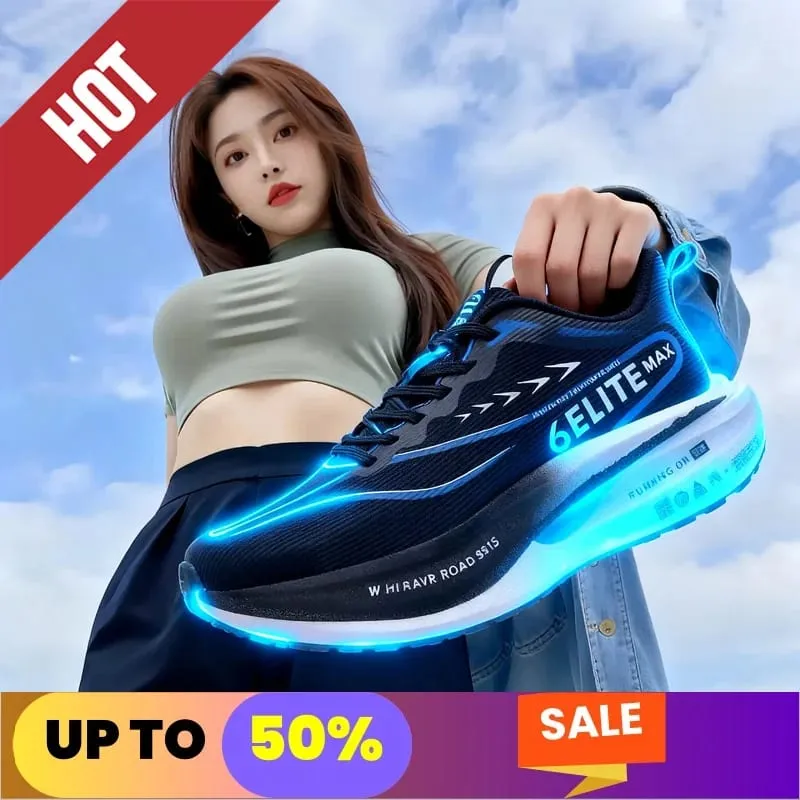 Fluorescence Running Shoes CarbonBoard Marathon Men Sports Breathable Women's Comfortable Athletic Casual Sneakers WearResistant — image 6