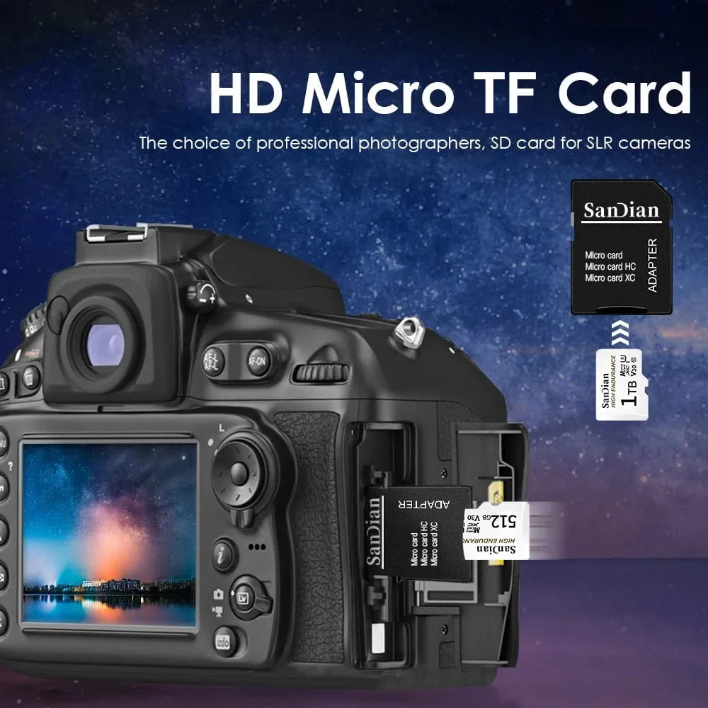 Original Micro TF SD Memory Card Class 10 128GB 256GB U3 V30 High Speed Flash Memory Card A2 4K Video for Samrtphone PC Camera