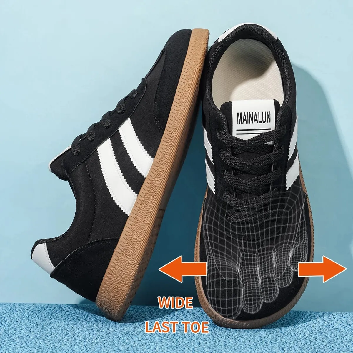 Men's Wide Width Sneakers - Large Size PU Upper & PVC Sole Low-Top Shoes Suitable for Indoor/Outdoor Work Travel Ca — image 4