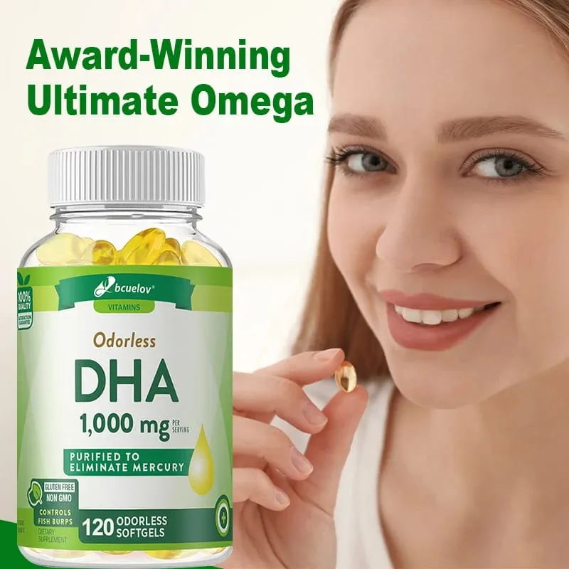 Bcuelov High Potency DHA - Supports Brain Health and Cognitive Function Improves Concentration and Intellectual Thinking
