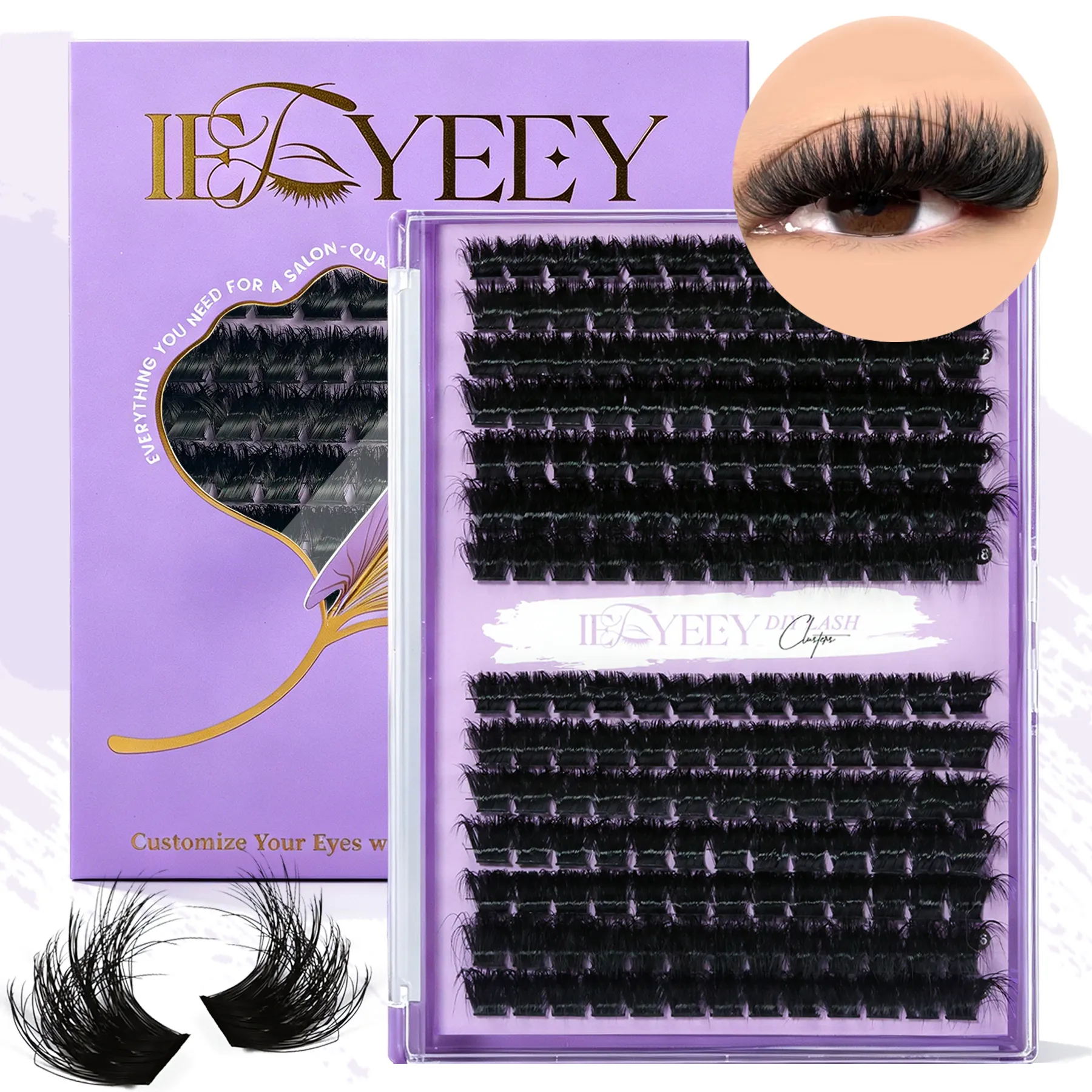 5D Volume Fluffy Lashes Clusters 50D-150D Natural Thick Mink Cluster Lashes 10-18mm Mixed Length DIY Eyelash Extensions — image 2