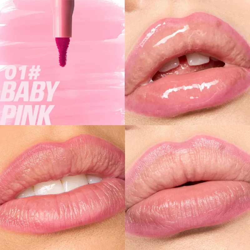กำมะหยี่สีน้ำตาล Lip Liner ดินสอ Nude Matte Waterproof Non-stick Cup Cherry Red Lip Liner Lip Contour ปากกาลิปสติกแต่งหน้าสำหรับผู้หญิง