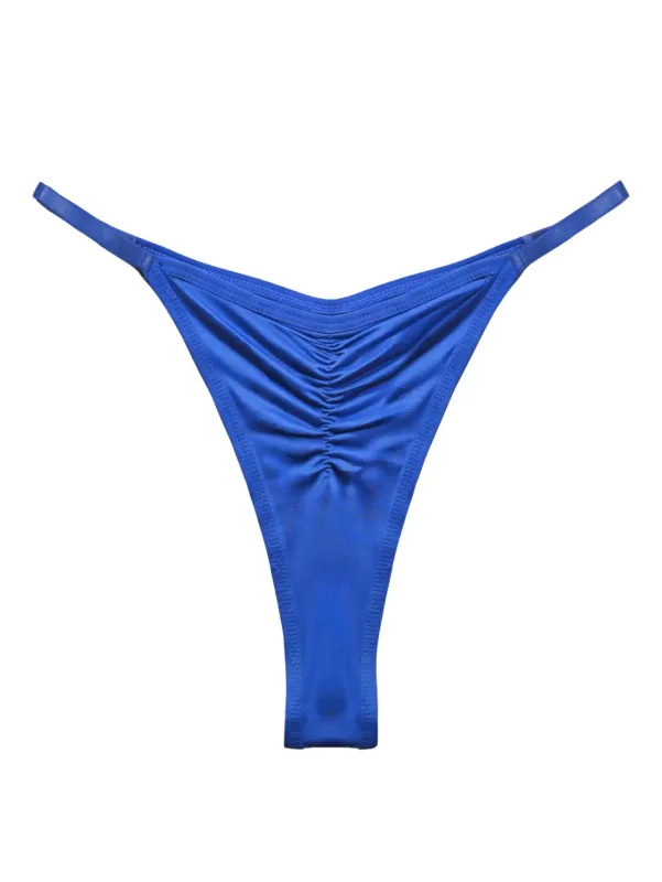 Tanga franzida com fenda alta masculina, roupa íntima masculina casual e sedosa, ultra sexy e respirável, 1 peça