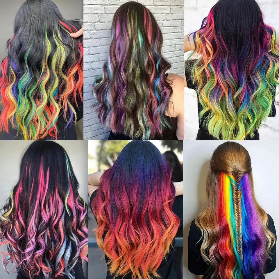22 Inch Wavy Clip In Hair Extensions Double Weft BB Clip Synthetic Hair No Tangle No Shedding for Women Daily Party Cosplay