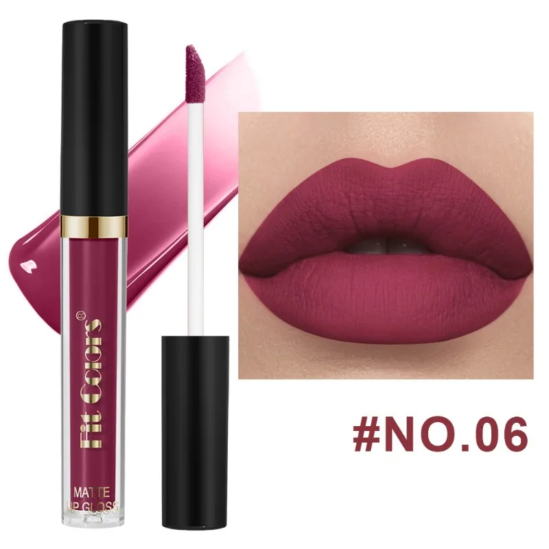 Fit Colors Long-lasting Matte Lipstick Non Stick Moisturizing Lip Gloss Waterproof Makeup Lip Glaze Sexy Purple Red Lipsticks