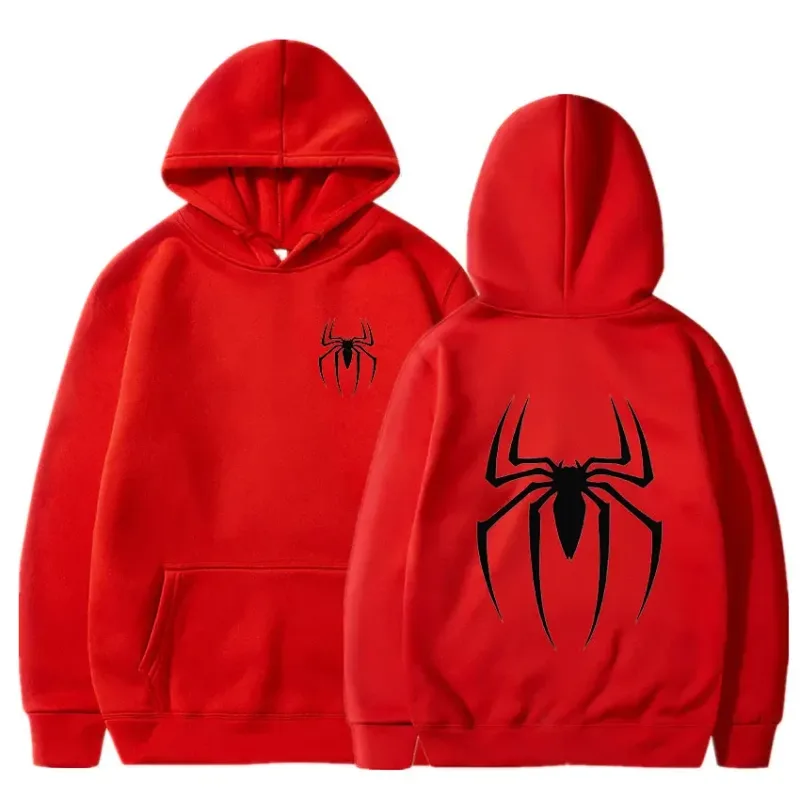 Mens Y2K Spider Print Hooded Streetwear Retro Clothing Loose Hip Hop Quirky Punk Sweatshirt Fashion Couple Sports Sweater — image 17