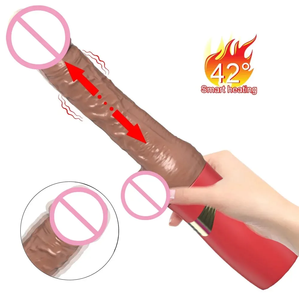 Realistic Thrusting Dildo Vibrator for Women with Heating And Telescopic Function Anal Vagina Stimulator Couples Sex Toy