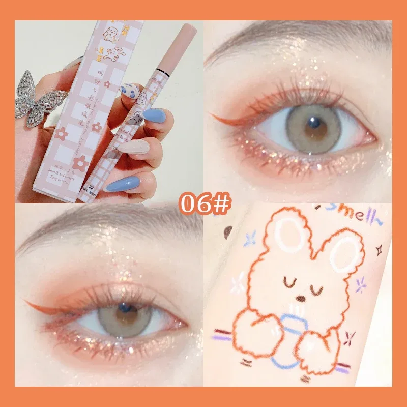 สีสันอายไลเนอร์ดินสอ Matte กันน้ำไม่ Blooming อายไลเนอร์ Long Lasting Liquid Eye Liner ปากกาแต่งหน้าเครื่องสำอาง