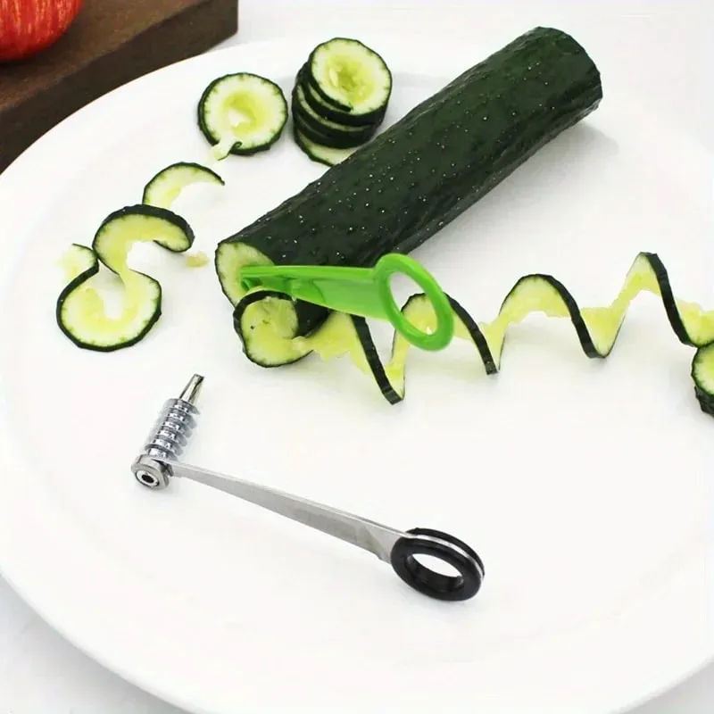 Cortador espiral vegetal manual-cortador portátil de aço inoxidável com design curvo adequado para corte uniforme de batatas — image 7