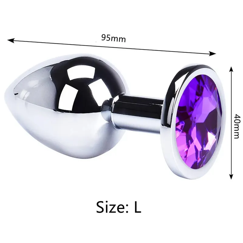 Stainless Steel Anal Plug Butt Plug With Jewelry Colorful Crystal Anus Plug Adults Sex Toys for Men Women Gay Adult Game Sex Toy — image 10