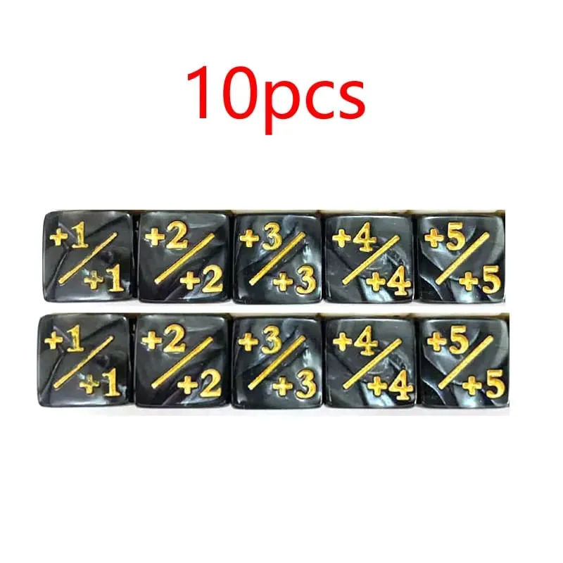 10Pcs 16mm 6 Side Dice Counters +1/-1 Dice Kids Toy Counting Dices For Magic The Gathering Token Loyalty Card Game Accessories