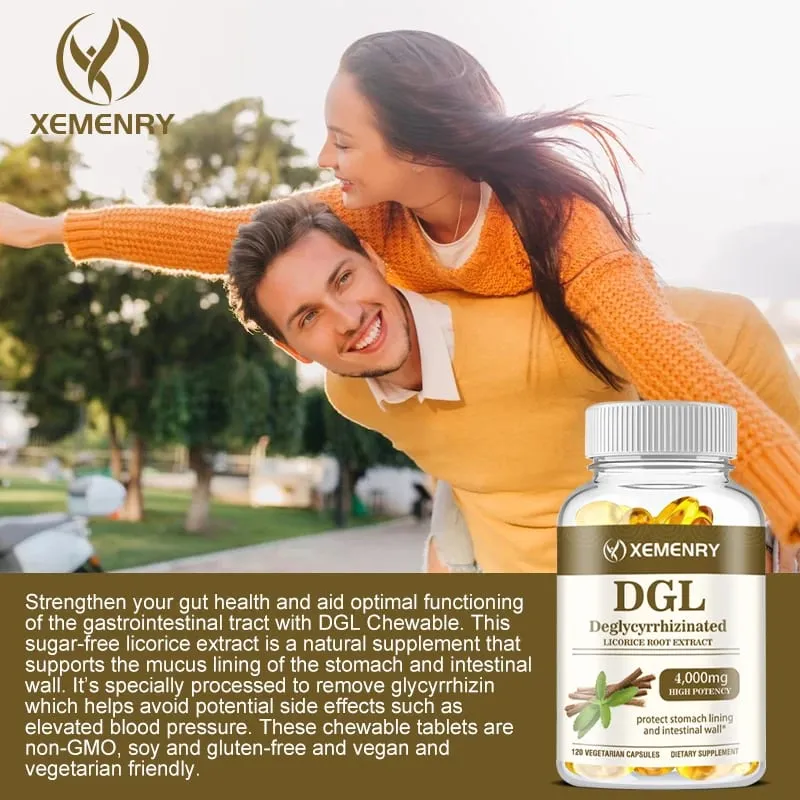 DGL Licorice Capsules 4000mg - Promotes Healthy Digestion Enhances Appetite Replenishes Energy and Accelerates Absorption