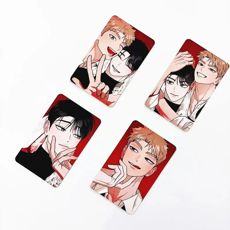 Red Thread Quest Hongsil BL Manhwa Photocards 4PCS Korean Manga Lomo Cards Cute Collection Souvenir for Anime Fans