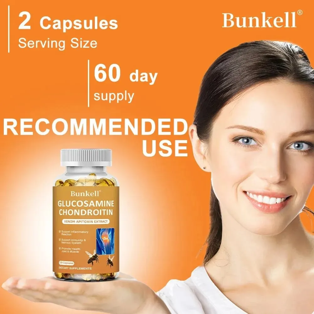 Glucosamine Chondroitin MSM 120 Capsules for Joint and Knee Health Immune System Non-GMO Gluten-Free