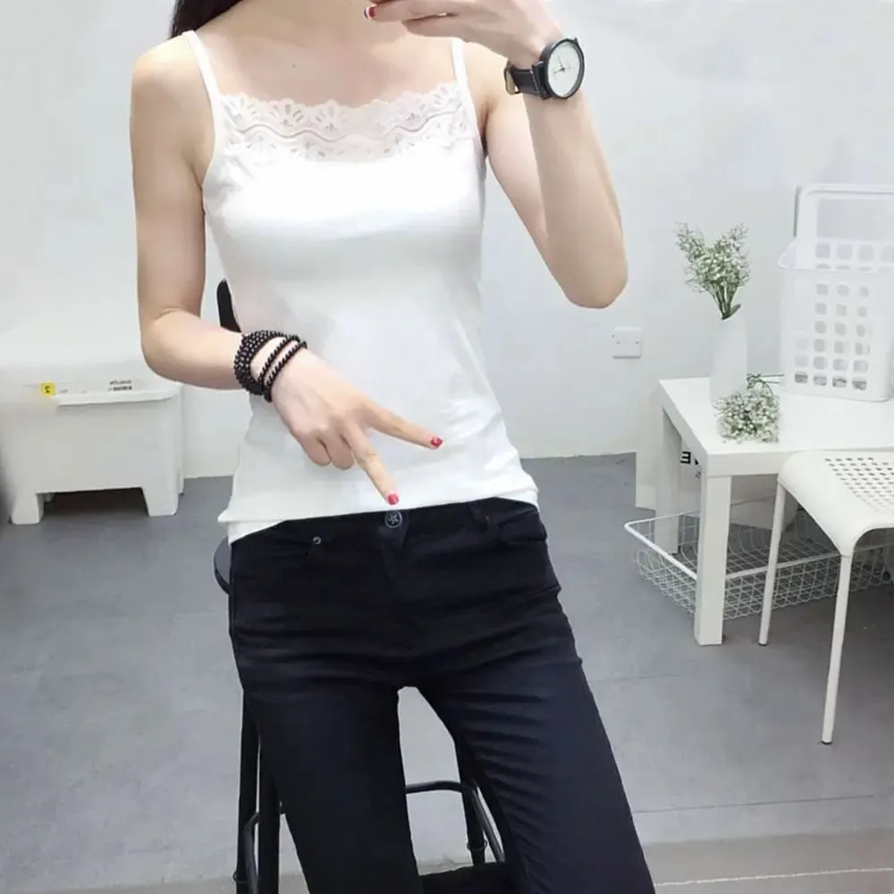 Casual Spaghetti Strap Sommer Tank Tops Med Blonde Slim Cami Top Shirt Sport Undertøj Vest Korset til Damer