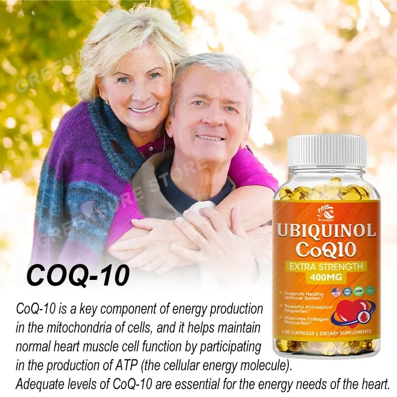 ซื้อ 3 แถม 1 ฟรี - CoQ10 Capsules (ยูบิควิโนน) 400มก. - ช่วยบำรุงสมอง หัวใจและพลังงาน – อาหารเสริมที่มีการดูดซึมสูง