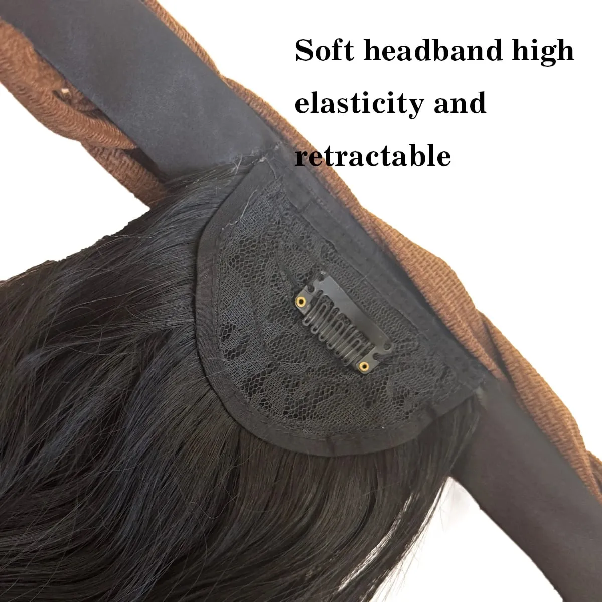 topper Synthetic hair band curly head replacement block wig women's heat-resistant hair band hair extension wig