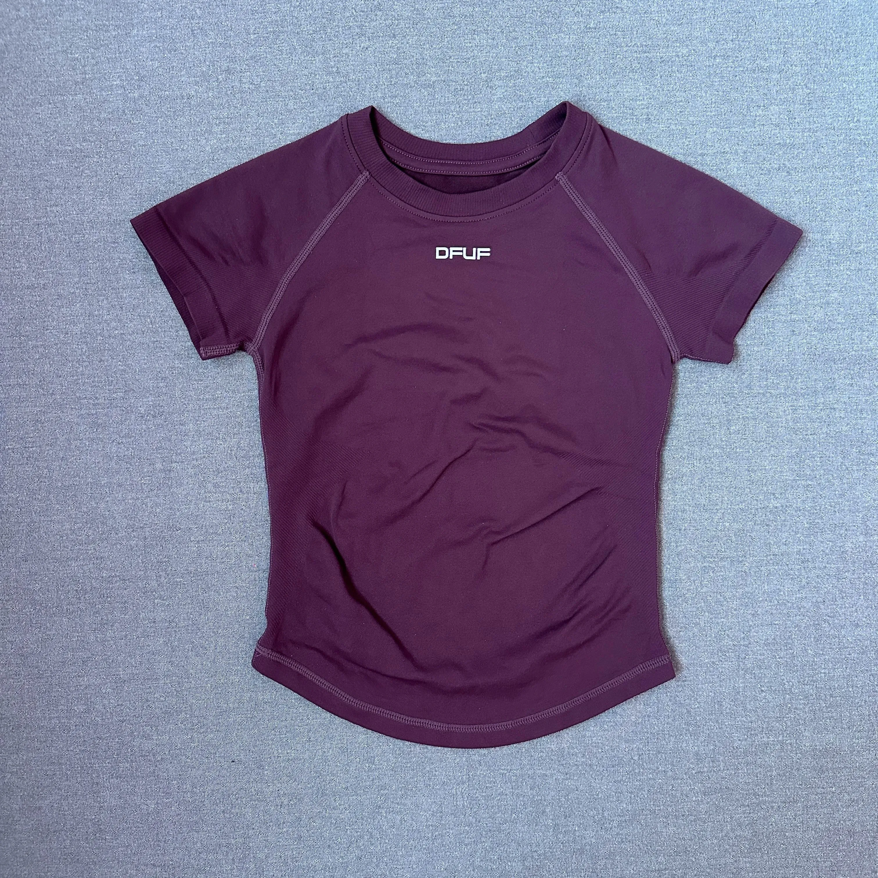 Women Elastic Slim Short Sleeve T-Shirt Soft Breathable Casual Top for Gym Yoga Jogging Fitness Daily Wear — image 17