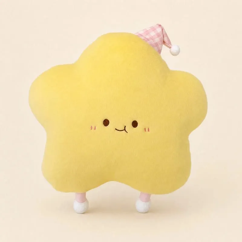 40–60 cm süßes Stern-Plüschkissen mit Schlafmütze, Kawaii-Stern-gefülltes Kissen, weiches, flauschiges Sofa-Wurfkissen, Mädchen-Schlafzimmer-Heimdekoration — image 3