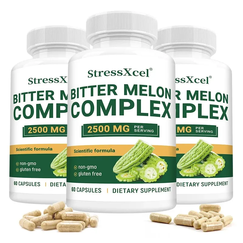 Bitter Melon Extract 2500mg Capsules Supports Blood Sugar Balance Metabolism Digestion Metabolism Skin Health & Detox