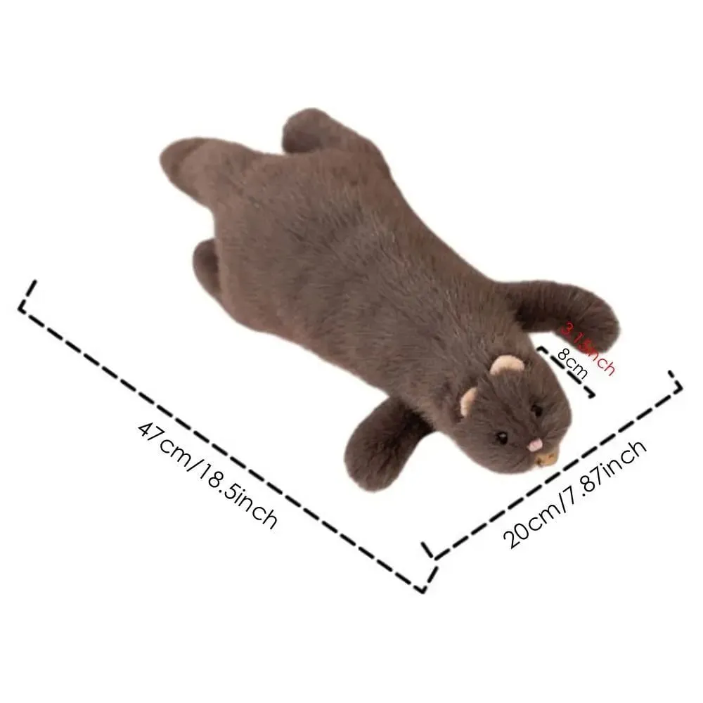 Soft Plush Ferret Plush Pillow Cute Expression Dense Stitching Long Ferret Cushion Fluffy Texture Stuffed Ferret Toy Long Body