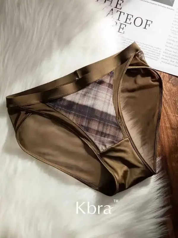 Women American Retro Plaid Intimates Set Thin Push Up Bra Anti Sagging Armpit Fat Support Comfort Everyday Wear
