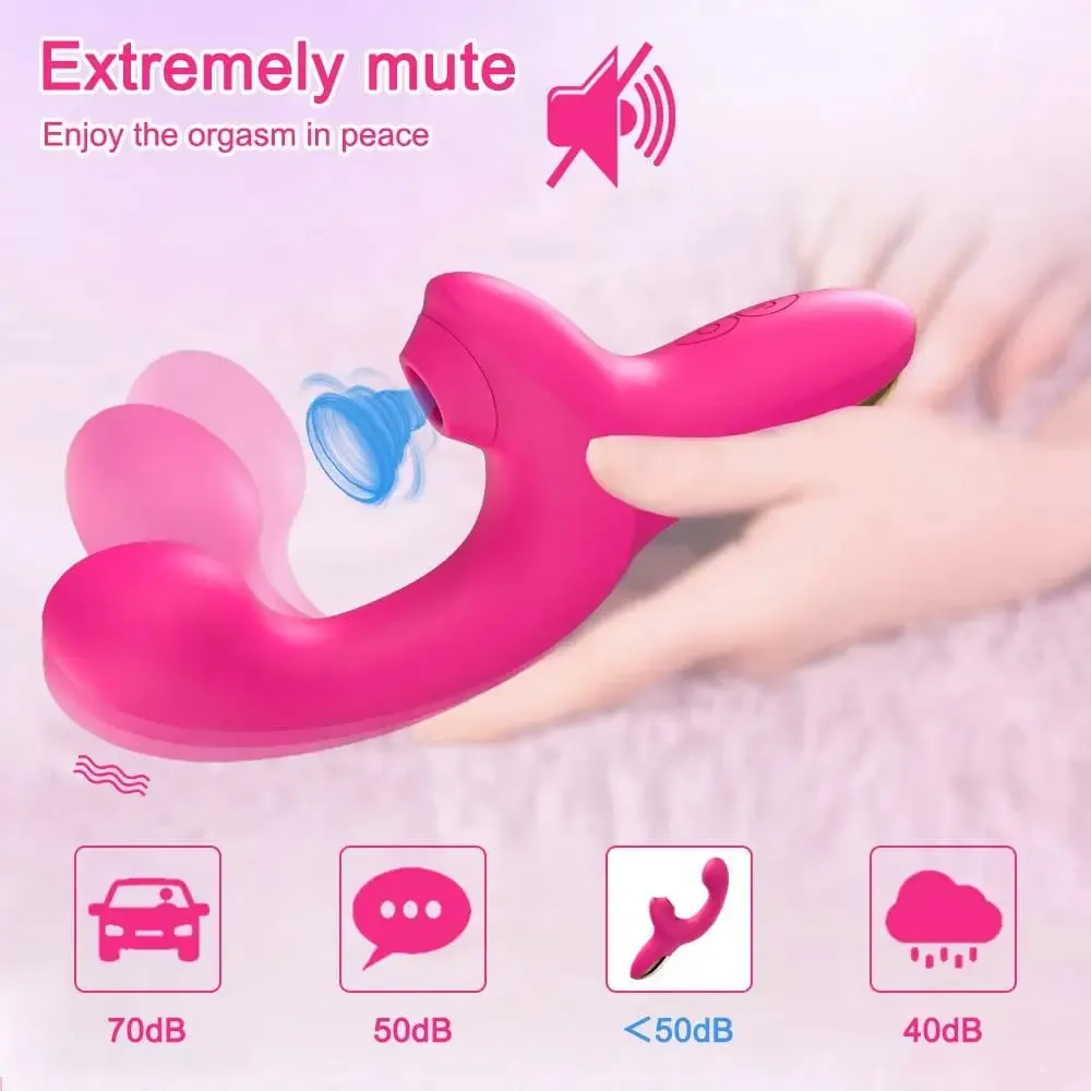 Powerful Sucking Dildo Vibrator for Women Female Clit Sucker Vacuum Clitoris Stimulator Finger Wiggling Vibrator Adult Sex Toy