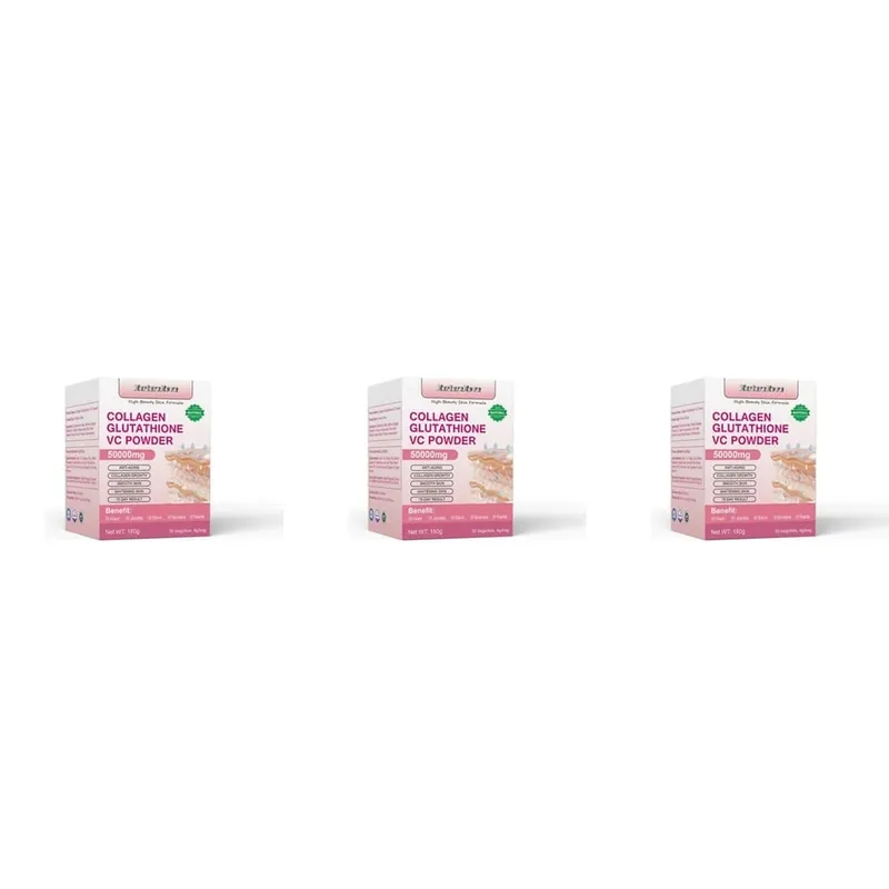Collagen Peptides Glutathione Vitamin C Powder 30 Sachets Marine Collagen Drink Mix for Beauty Wellness Support Adults 180g