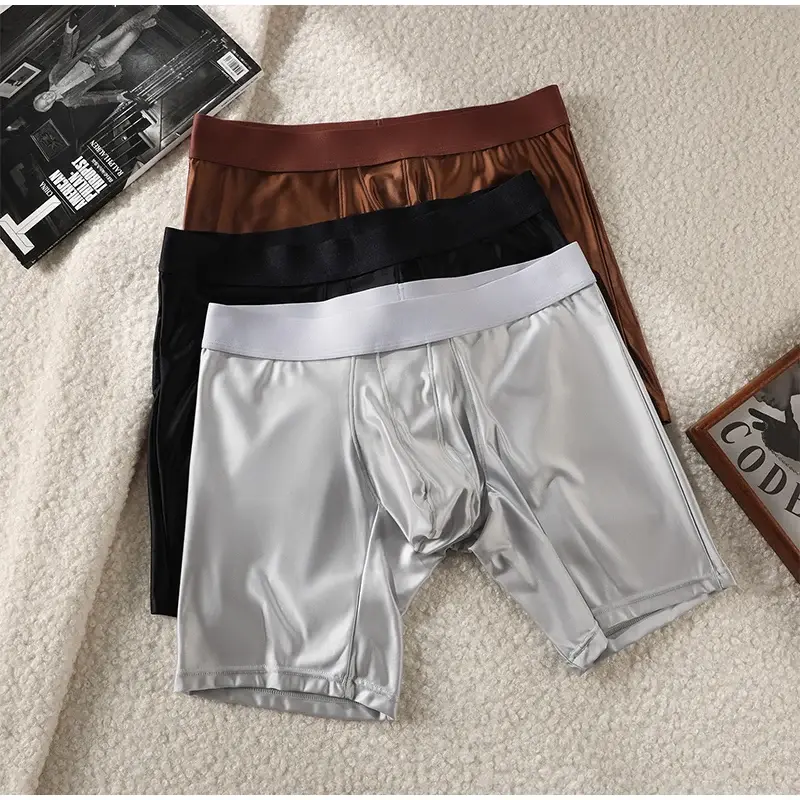 M-xxl Mens Underwear Boxers Solid U Pouch Panties For Man Extended Leg Boxer Shorts Homme Middle Waist Sports Underpants Male — image 4