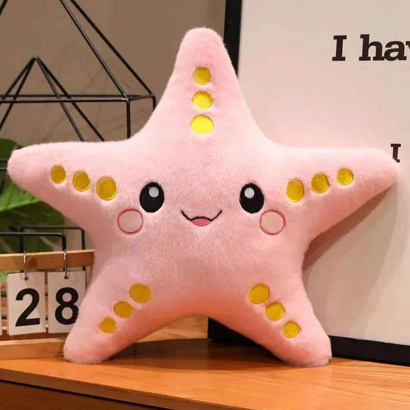 12/43cm Starfish Star Plush Pillow Stuffed Smiling Ocean Animal Colorful Cushion Sofa Chair Decor Present