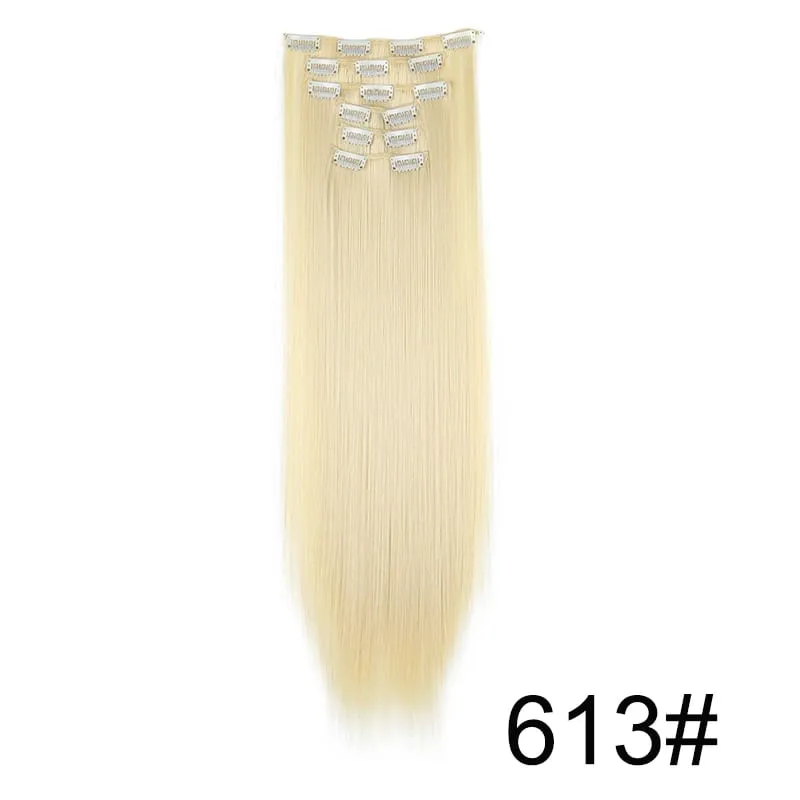 24Inch Synthetic 6pcs/set Long Straight Hair Extension Increasing Volume Extending Soft Comfortable Hairpiece for Women — image 26