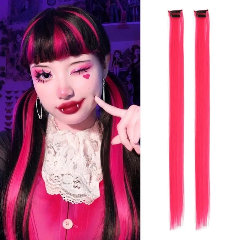 Pick dye wig piece female color hanging ear dye one-piece simulated long straight hair extension piece — image 17