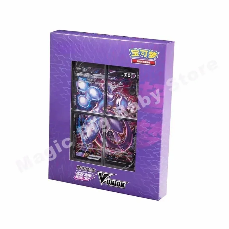 Pokemon karty Originální obchodování PTCG Cartoon Quartet Coupling V-UNION Dárková krabička Pikachu Big Gather Moru Baker Mew-two PTCG