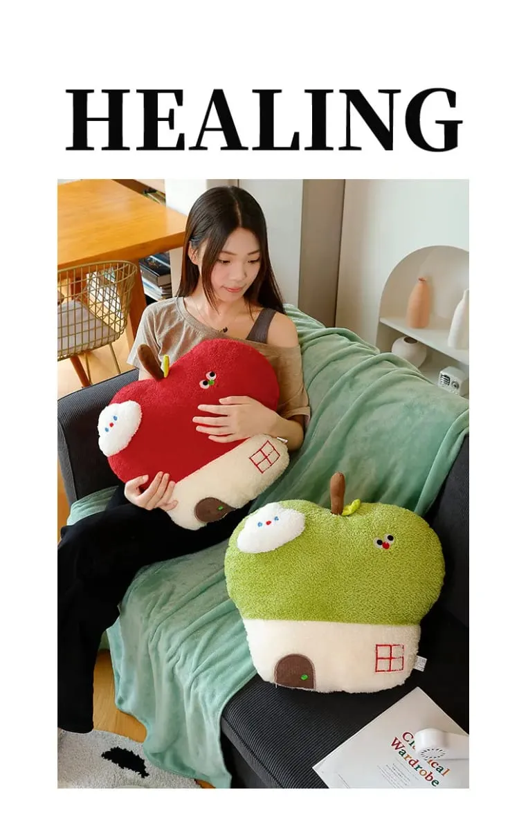 Cute Apple House Plush Pillow Optional With Blanket 2‑in‑1 Throw Cushion Kawaii Fruit Stuffed Pillow Sofa Bedroom Decor Gift — image 8