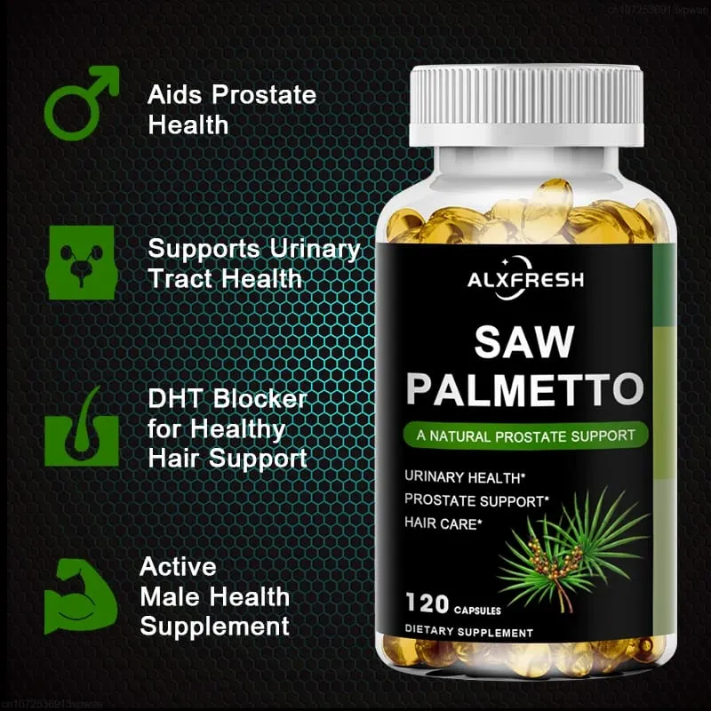 Alxfresh Prostate Health Supplement Natural Saw Palmetto Extract που υποστηρίζει κάψουλες για την ανάπτυξη του προστάτη και της τρίχας για άνδρες και γυναίκες