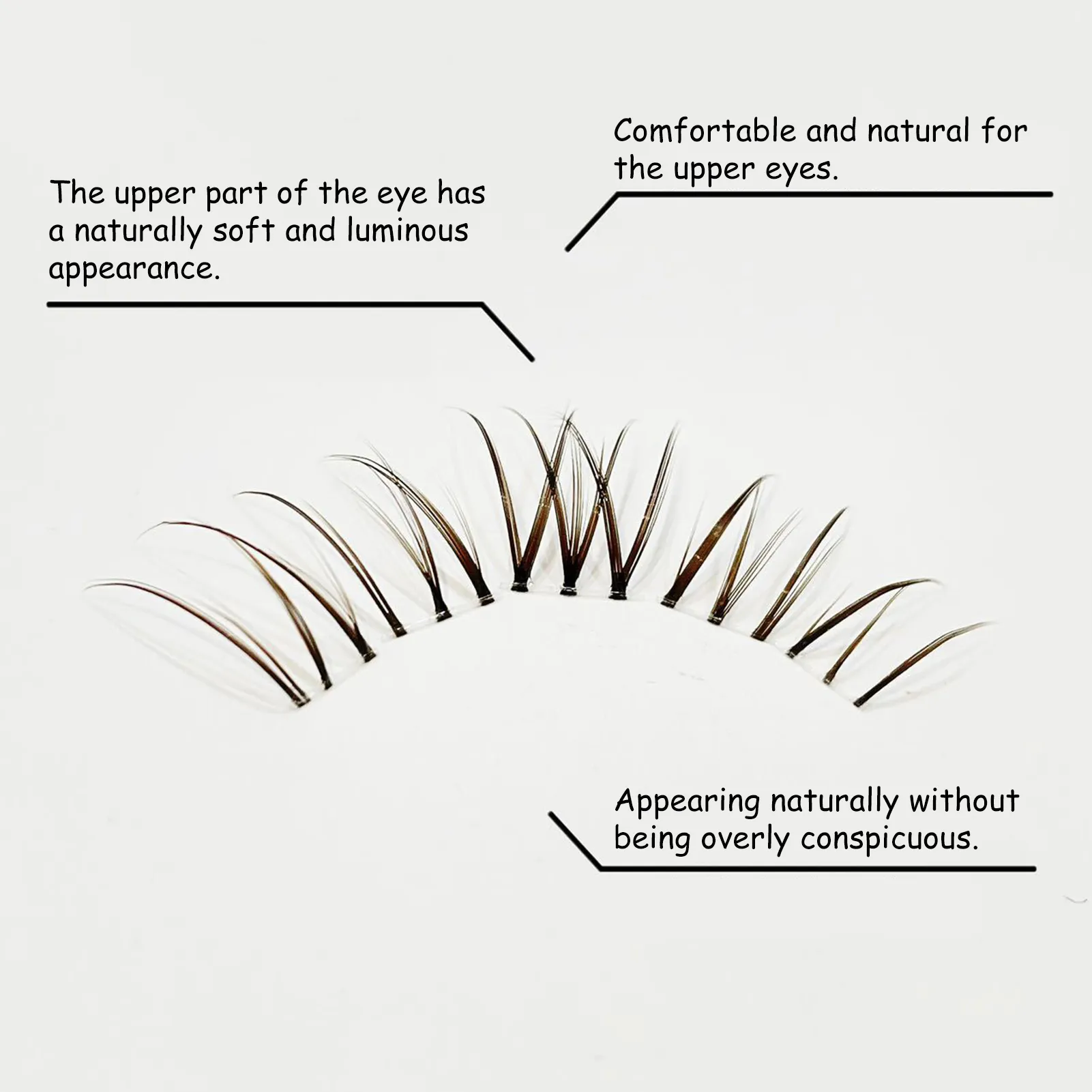 3/10 Rows Sweet Brown Wispy False Eyelashes Natural Airy Manga Style Eyelash Extension For Beginners 7-12mm Perfect Eye Makeup