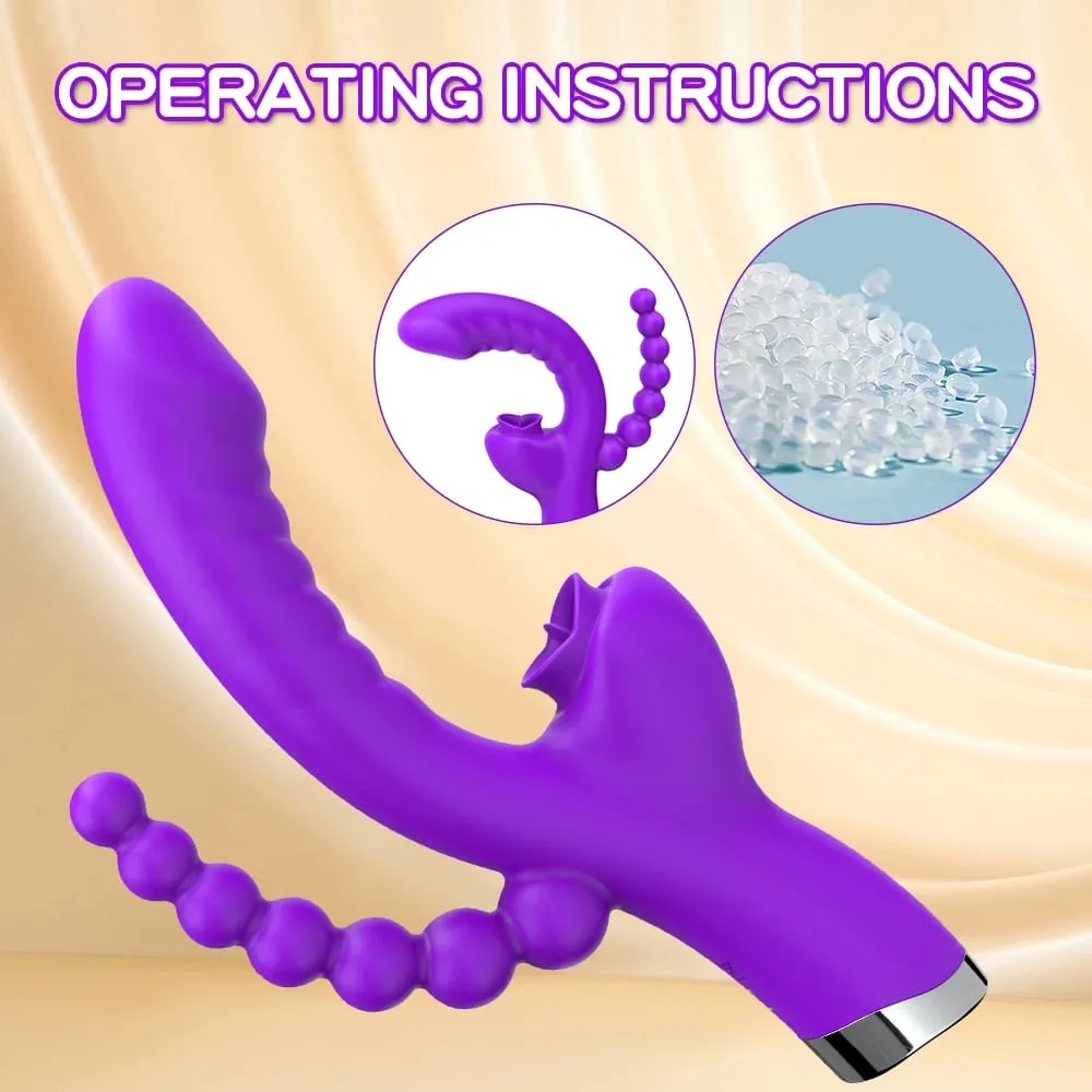 3 in 1 Tapping Flapping Vibrator Anal Sex Clitoris Clit Sucker Stimulator Sex Toys Female Licking Sucking Vibrators Adult Goods