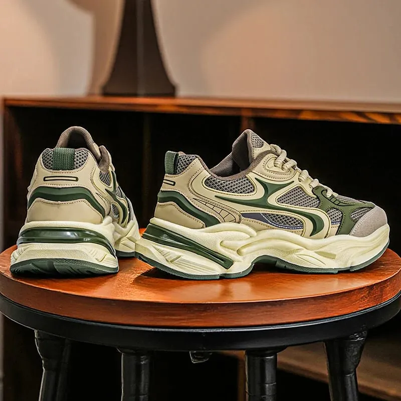 Men's Chunky Sneakers Breathable Mesh Running Shoes Thick Sole Non-slip Casual Sports Shoes — image 2