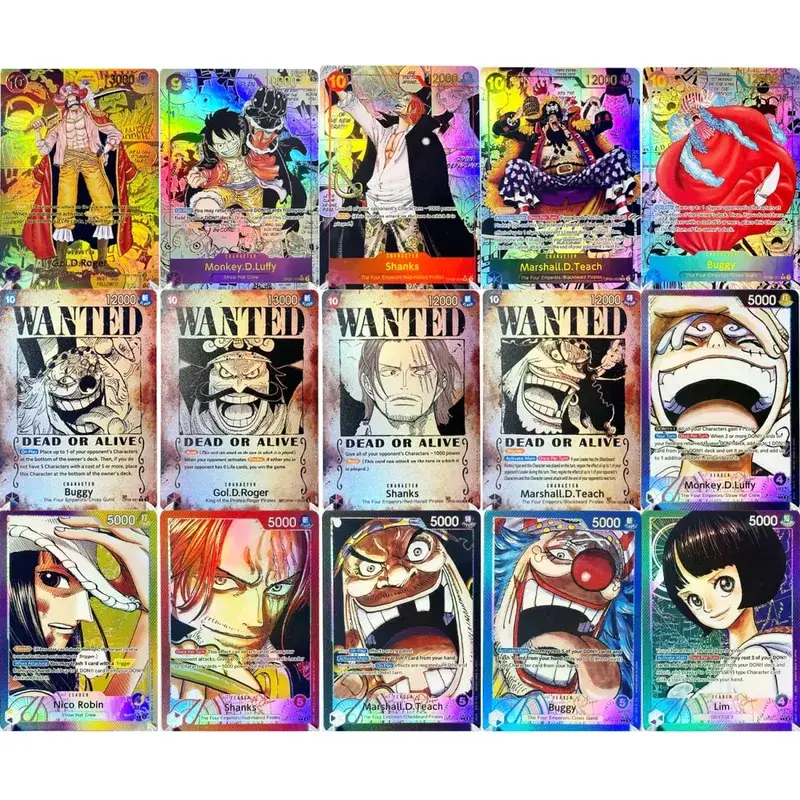 OP09 One Piece Emperors in the New World Curated Deck Luffy Shanks Roger Buggy Zoro Dragon Foil Textured Proxy Cards English